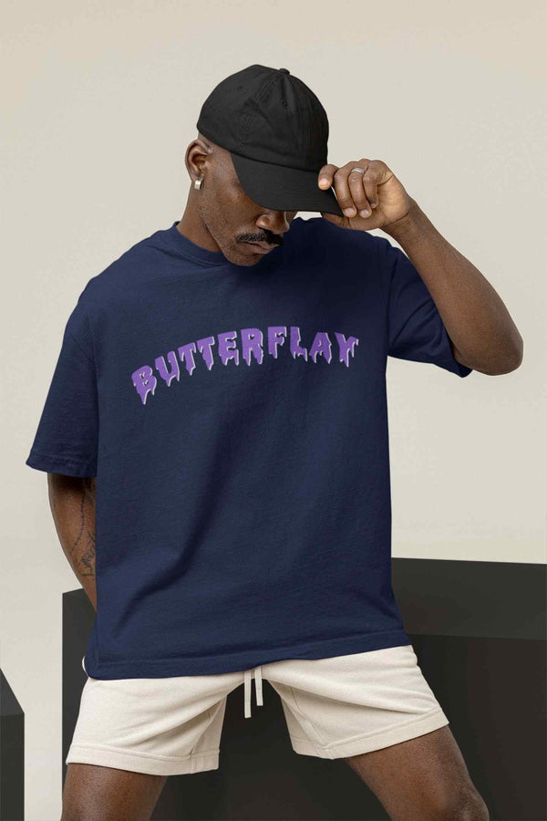 Fluttering Friendship: Butterfly and Flower Oversized Tee - TOSSIDO