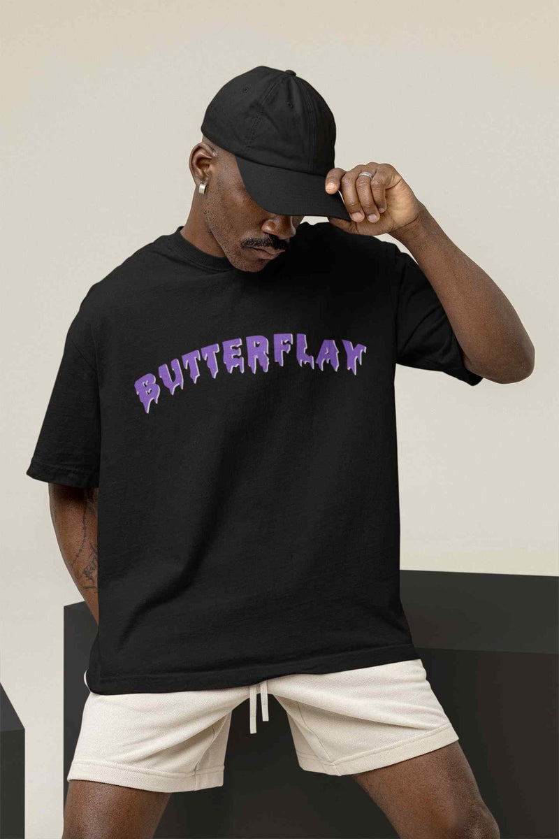 Fluttering Friendship: Butterfly and Flower Oversized Tee - TOSSIDO