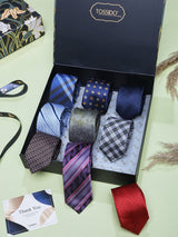Formal Patterned Woven Skinny Neckties – 9 Piece Gift Set - TOSSIDO