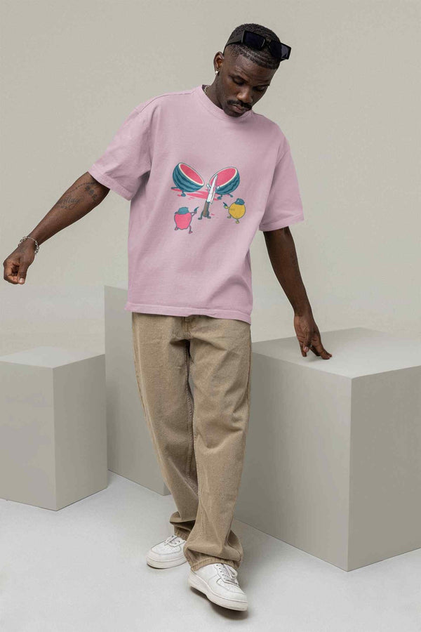 Fruit Defenders: Uniting Against the Knife Oversized Tee - TOSSIDO