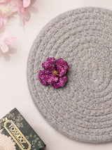 Fuchsia Bloom Crystal Flower Brooch - TOSSIDO