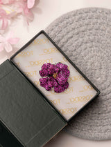 Fuchsia Bloom Crystal Flower Brooch - TOSSIDO