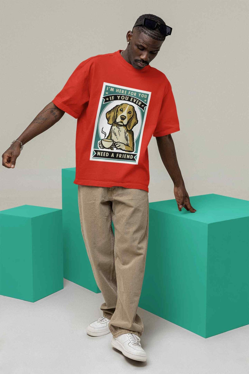Furry Friendship: Your Canine Companion Is Here Oversized Tee - TOSSIDO