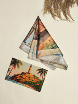 Goa Aguada Fort Lighthouse Printed Pocket Square - TOSSIDO