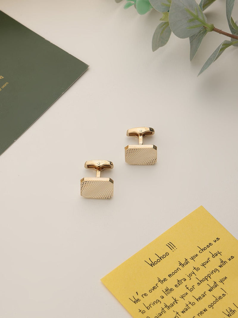 Gold Abstract Cufflinks - TOSSIDO