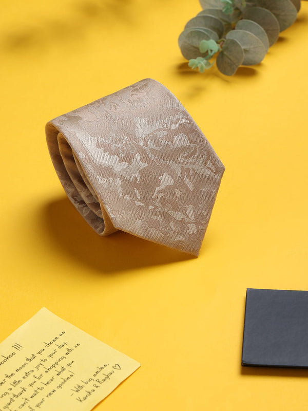 Gold Abstract Woven Silk Necktie - TOSSIDO
