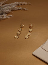 Gold Ammonite Shell Drop Earrings - TOSSIDO