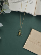Gold Ant Pendant Necklace - TOSSIDO
