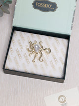Gold Baroque Pearl Octopus Brooch - TOSSIDO