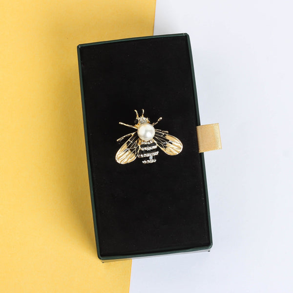 Gold & Black Bee Brooch - TOSSIDO