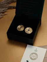 Gold Coiled Spiral Disc Stud Earrings - TOSSIDO