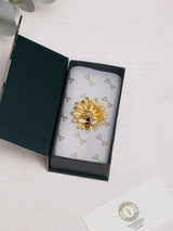 Gold Daisy & Crystal Bee Brooch - TOSSIDO