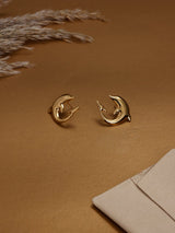 Gold Dolphin Stud Earrings - TOSSIDO