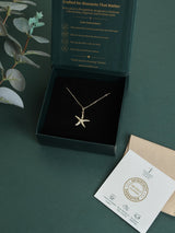 Gold Dotted Starfish Pendant Necklace - TOSSIDO