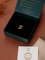 Gold Double Leaf Wrap Adjustable Ring - TOSSIDO