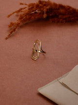 Gold Double Swirl Adjustable Ring - TOSSIDO