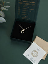 Gold Four Leaf Clover Charm Lock Pendant Necklace - TOSSIDO