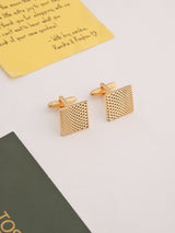 Gold Geometric Cufflinks - TOSSIDO