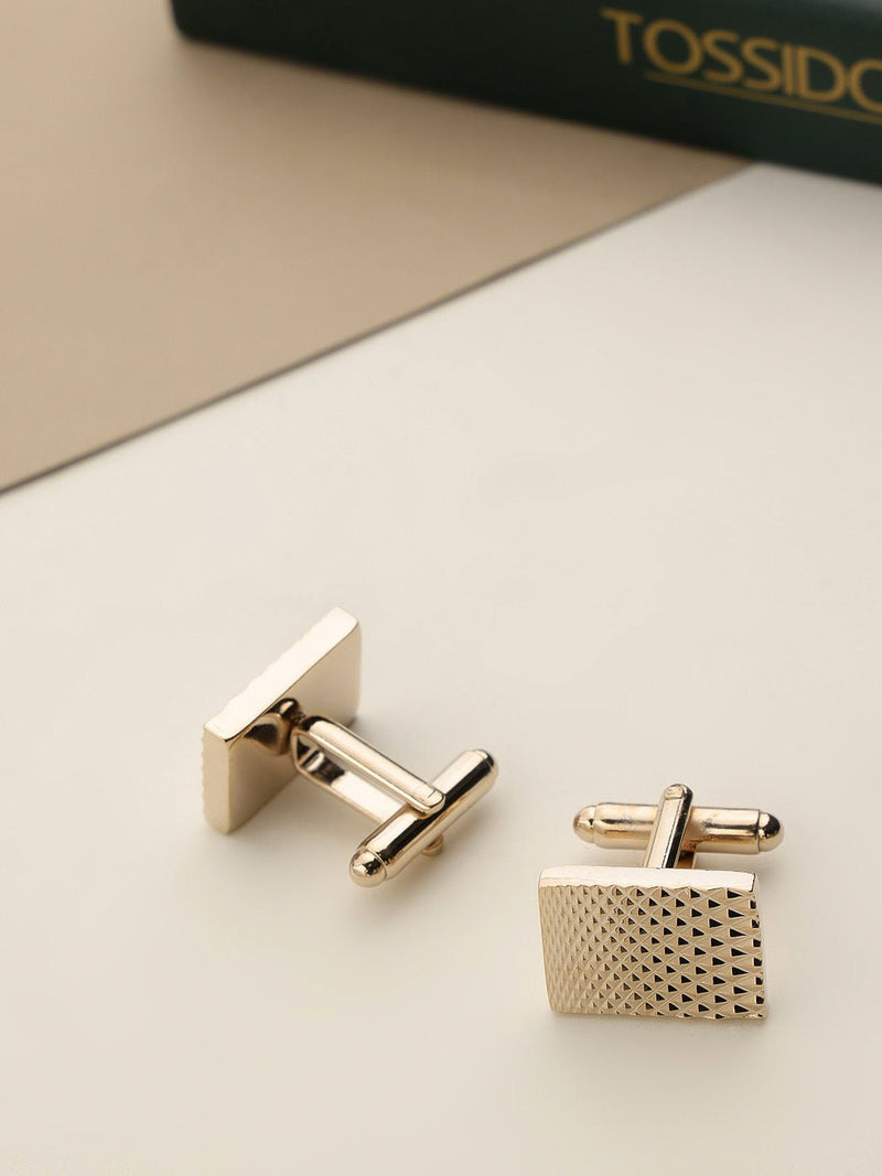 Gold Geometric Cufflinks - TOSSIDO