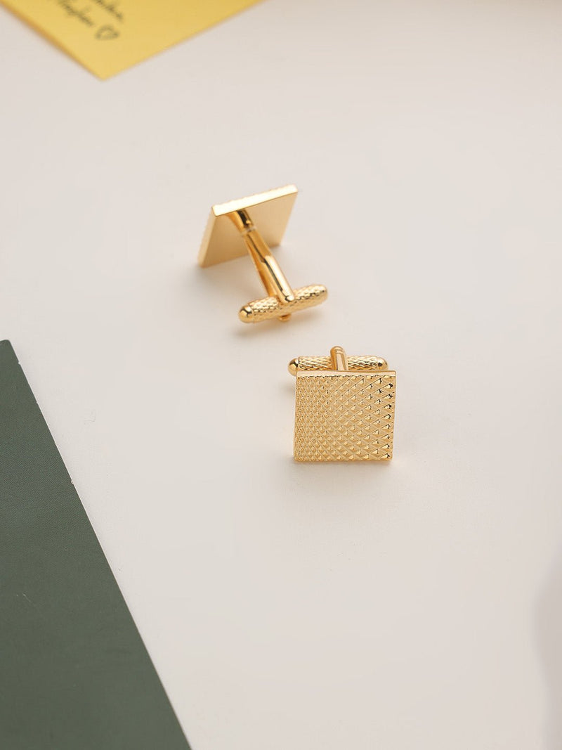 Gold Geometric Cufflinks - TOSSIDO