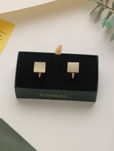 Gold Geometric Cufflinks - TOSSIDO