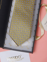 Gold Geometrics Teflon Silk Necktie - TOSSIDO
