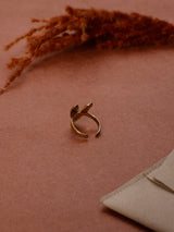 Gold Hammered Heart Adjustable Ring - TOSSIDO
