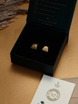 Gold Hammered Rectangle Stud Earrings - TOSSIDO