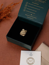 Gold Hammered Shield Adjustable Ring - TOSSIDO