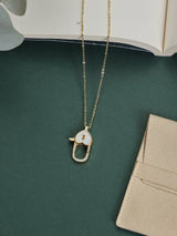 Gold Heart Charm Lock Pendant Necklace - TOSSIDO