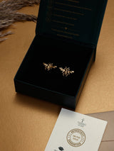 Gold Honeybee Stud Earrings - TOSSIDO