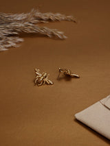 Gold Honeybee Stud Earrings - TOSSIDO
