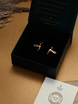 Gold Hummingbird Stud Earrings - TOSSIDO