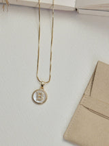Gold Initial B Pendant Necklace - TOSSIDO