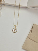 Gold Initial E Pendant Necklace - TOSSIDO