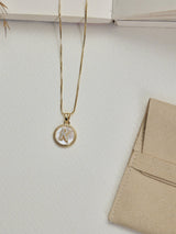 Gold Initial K Pendant Necklace - TOSSIDO