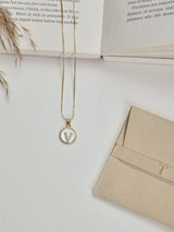 Gold Initial V Pendant Necklace - TOSSIDO