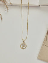 Gold Initial W Pendant Necklace - TOSSIDO
