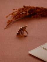 Gold Layered Wave Shield Adjustable Ring - TOSSIDO