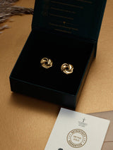 Gold Love Knot Stud Earrings - TOSSIDO
