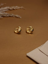 Gold Love Knot Stud Earrings - TOSSIDO