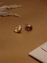 Gold Love Knot Stud Earrings - TOSSIDO