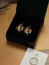 Gold Maple Leaf Stud Earrings - TOSSIDO