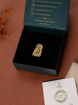 Gold Molten Bark Adjustable Ring - TOSSIDO