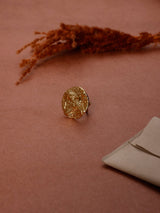 Gold Molten Leaf Disc Adjustable Ring - TOSSIDO