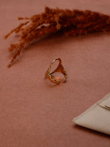Gold Open Oval Adjustable Ring - TOSSIDO