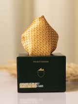 Gold Paisley Jacquard Pocket Square - TOSSIDO