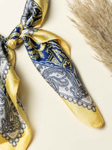 Gold Paisley Printed Satin Neckerchief - TOSSIDO