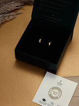 Gold Ribbed Teardrop Stud Earrings - TOSSIDO
