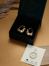 Gold Ripple Open Frame Earrings - TOSSIDO
